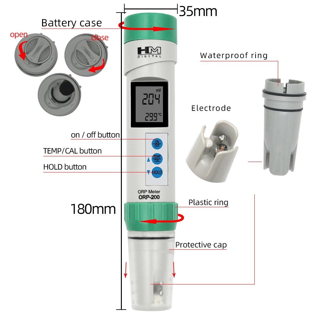 Testeur de température numérique ORP PH TDS étanche avec étalonnage automatique, testeur portable HM