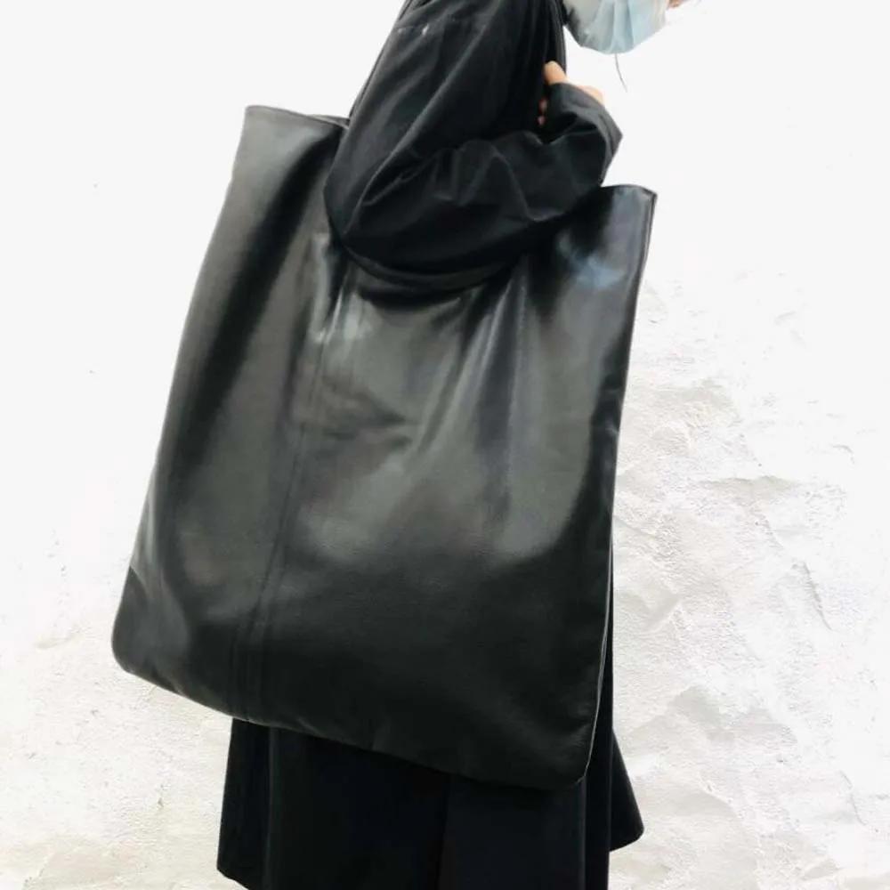 Grand sac en cuir véritable souple pour femme, fourre-tout décontracté, sac de voyage pour ordinateu