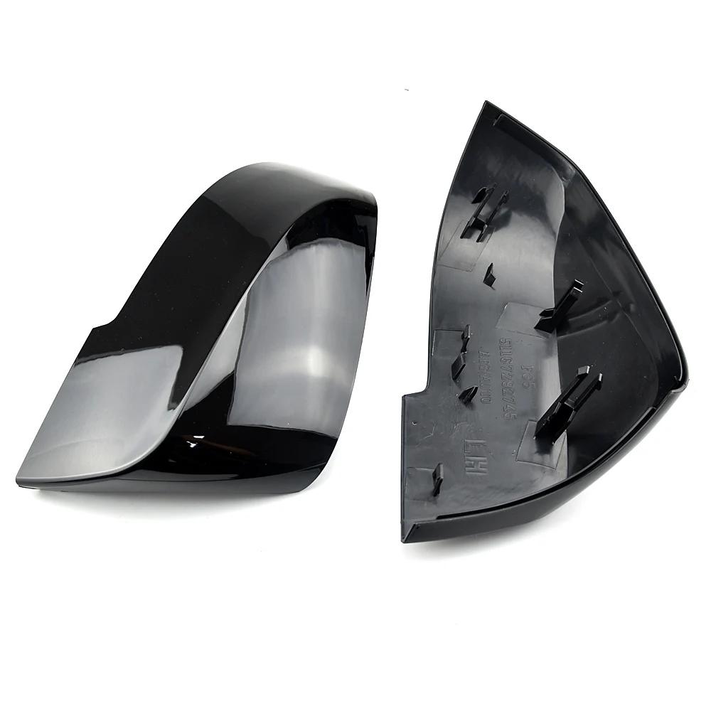 Couvercle de rétroviseur noir carbone, 2 pièces, pour BMW série 1 2 3 4 X M 220i 328i 420i F20 F21 F