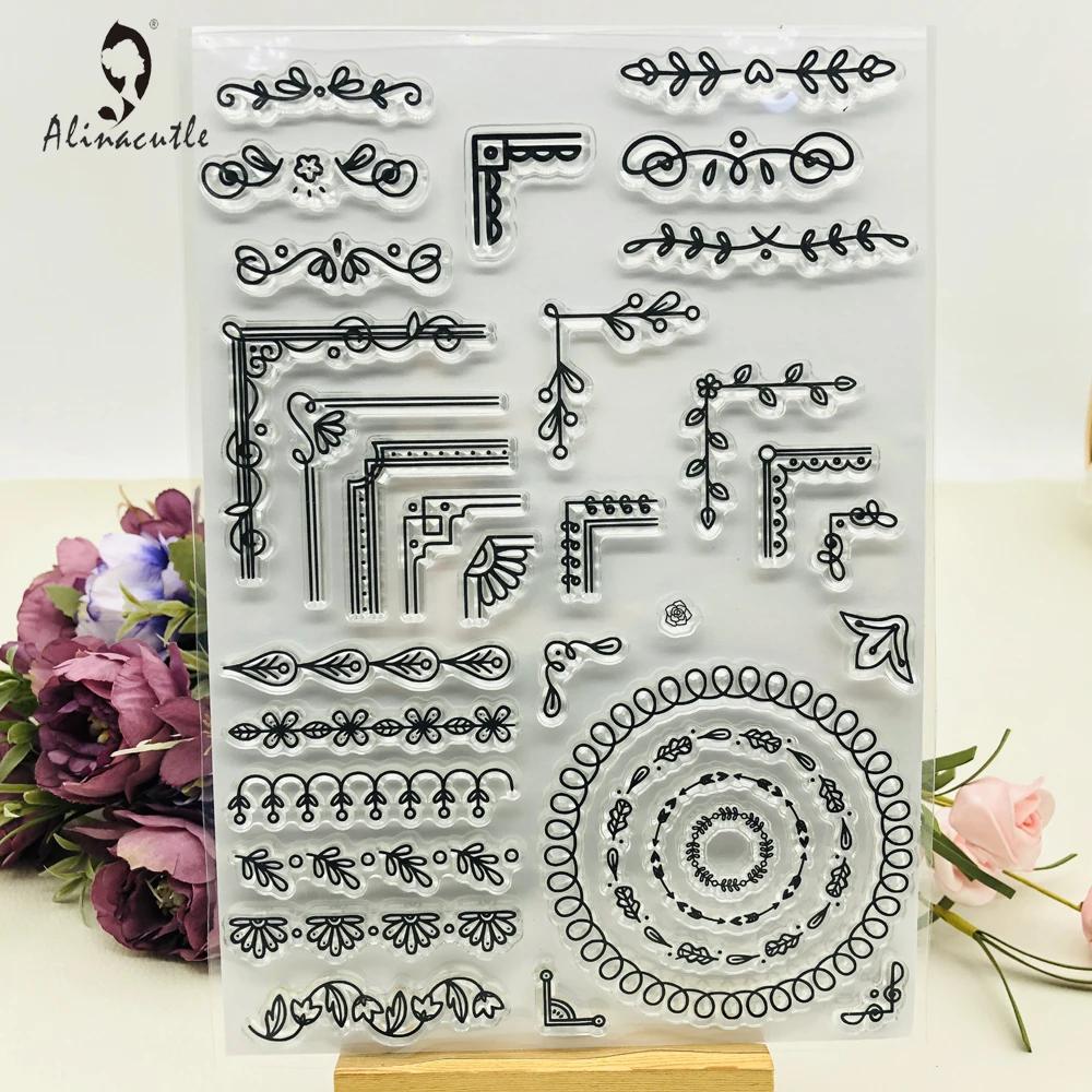 Alinacutle timbres clairs feuille fleur bordure coin Scrapbooking carte Album papier artisanat roule