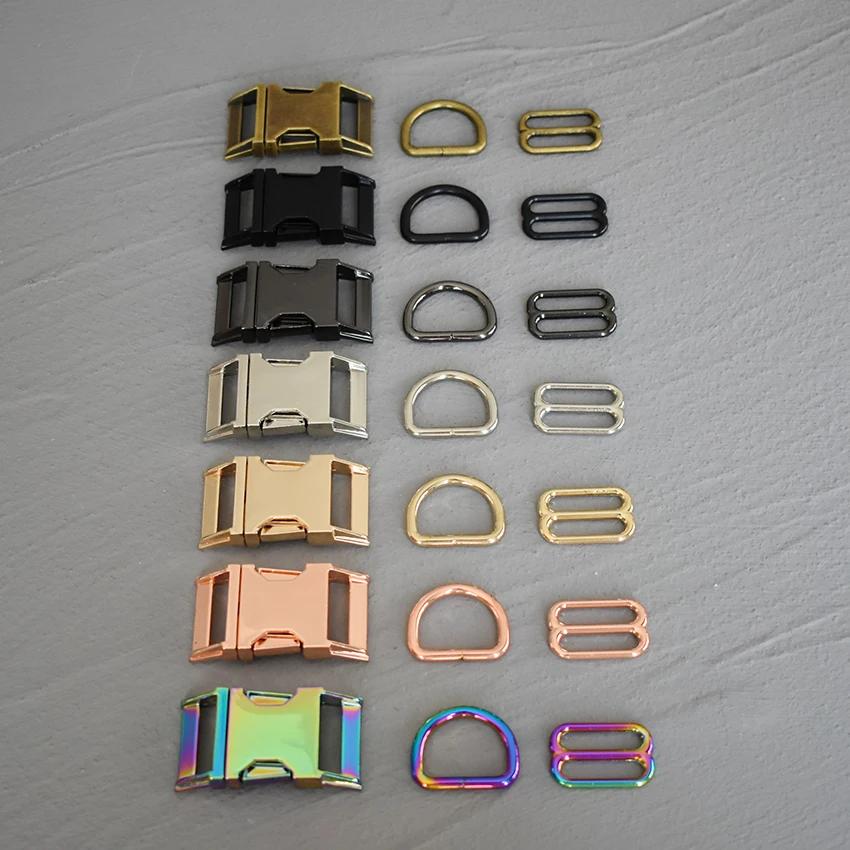1 ensemble de 3 pièces de quincaillerie métallique pour sangle (15mm/20mm/25mm) : anneau en D, ajust