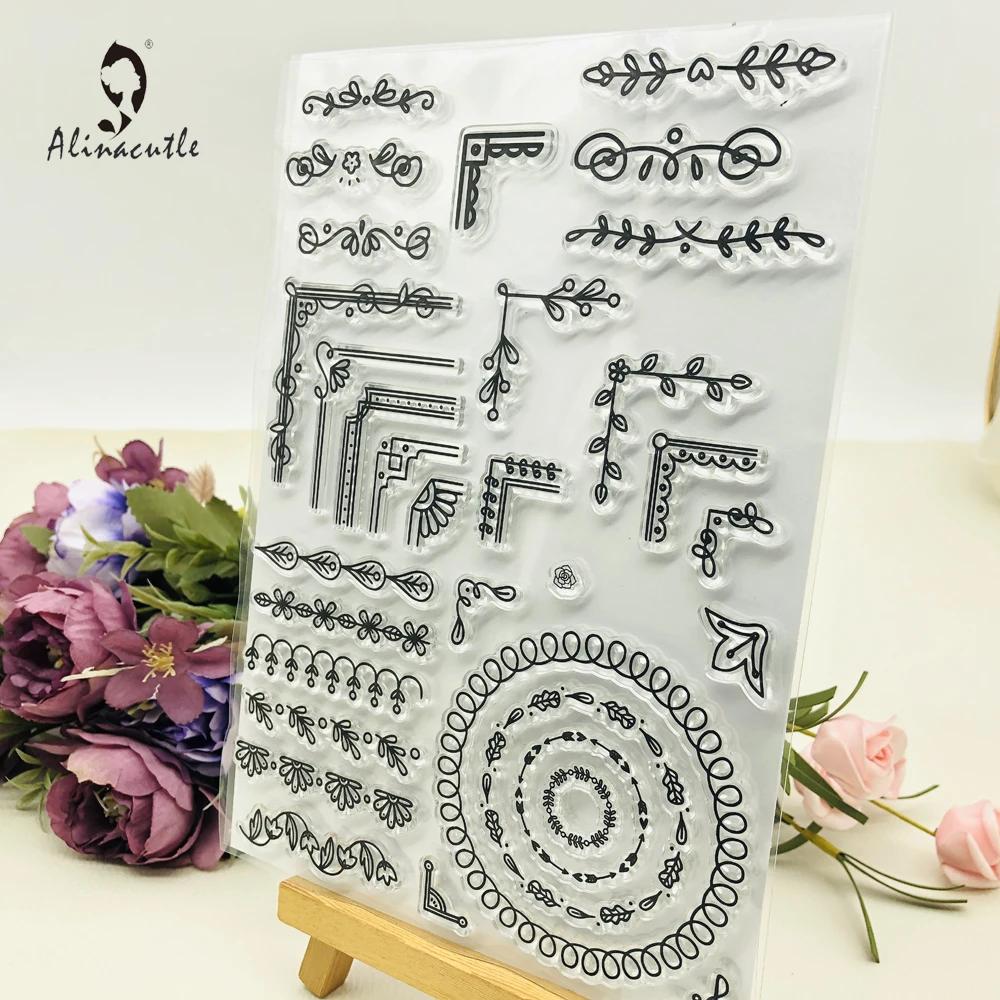 Alinacutle timbres clairs feuille fleur bordure coin Scrapbooking carte Album papier artisanat roule