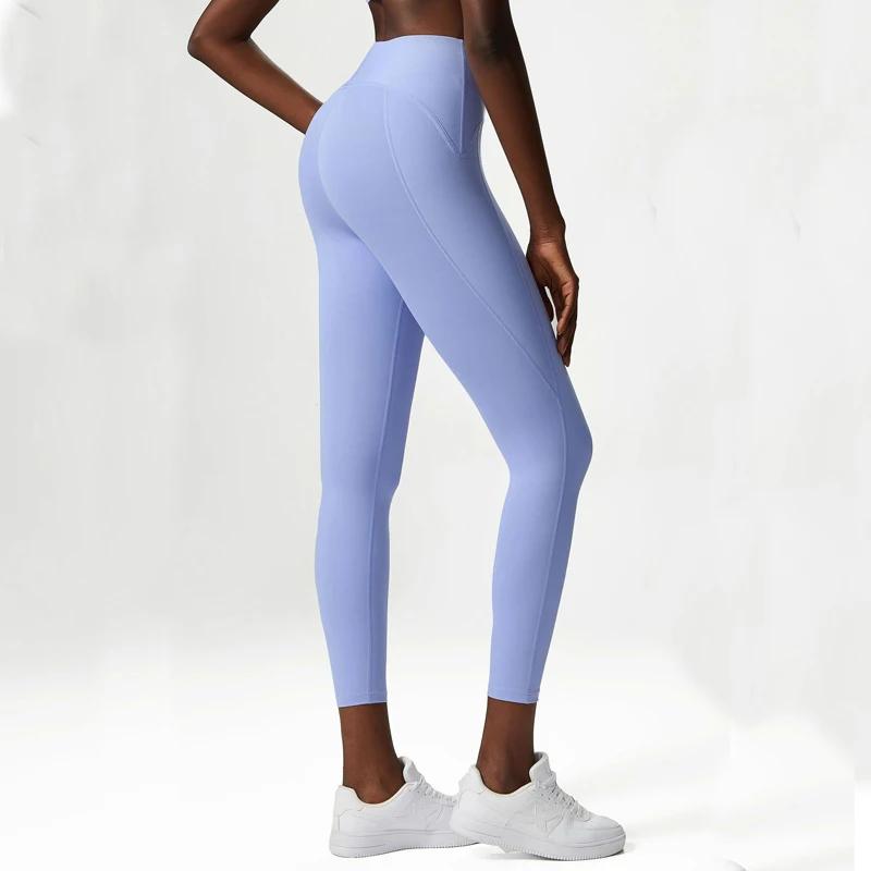 Pantalons de Yoga pour femmes, sensation nue, Leggings taille haute en Nylon extensible, collants Se