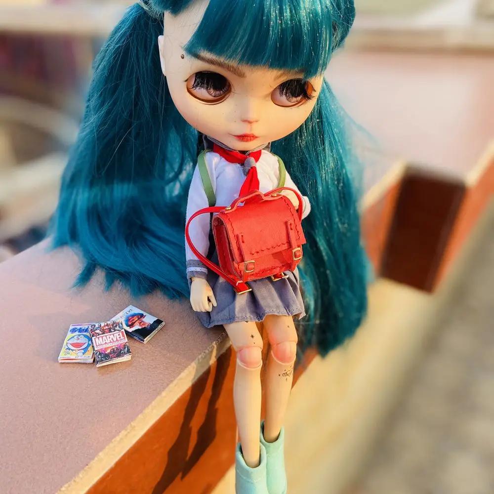 Mini sac d'école fait à la main pour poupées Blyth, accessoires, OB11, OB24, 1/6, 1/8, BJD, nouveau,
