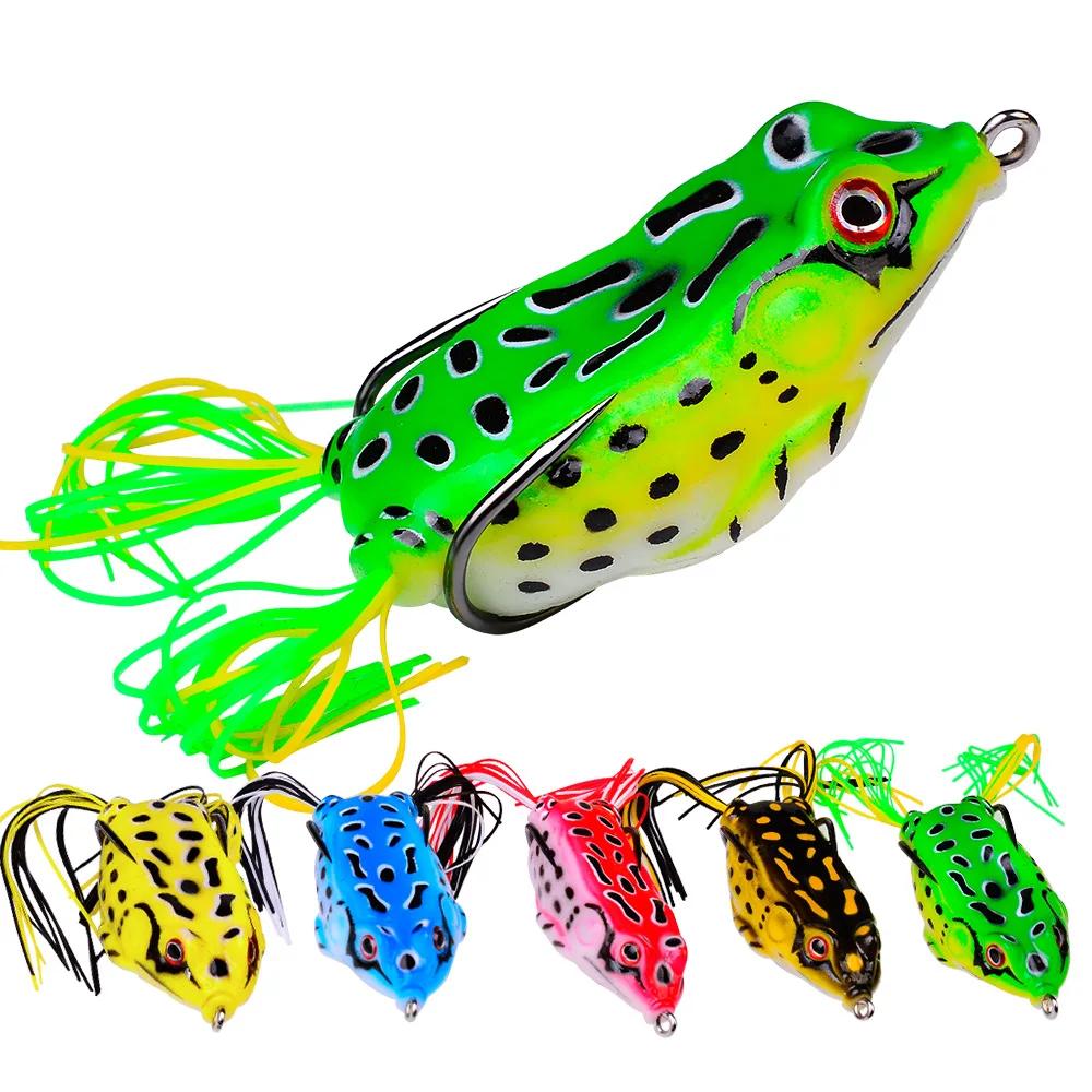 Leurre de pêche en forme de grenouille avec hameçons, appât Élen plastique souple avec yeux 3D, 5g, 