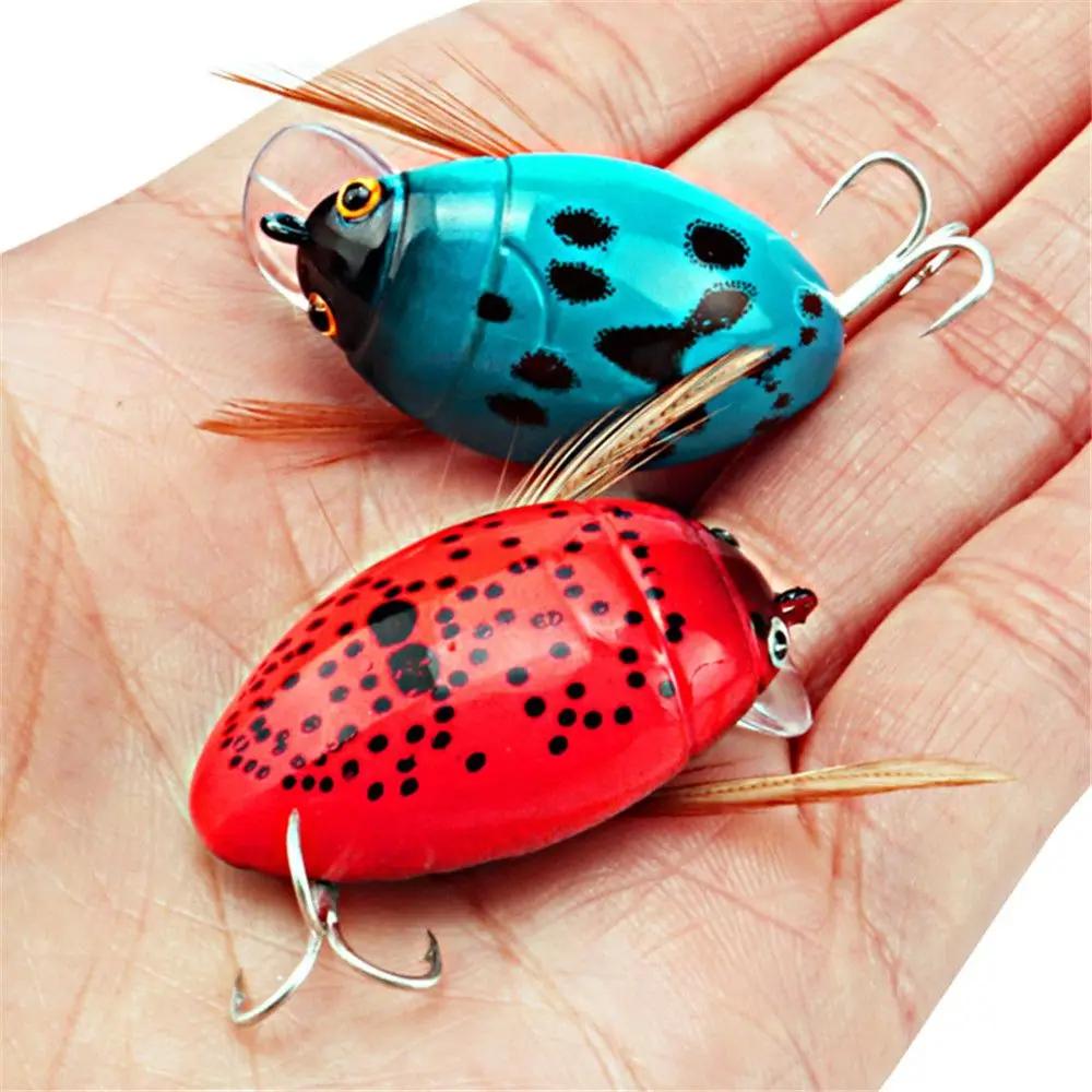 Leurre flottant en forme d'insecte, appât Élidéal pour la pêche au bar ou à la carpe, 38mm, 4.1g