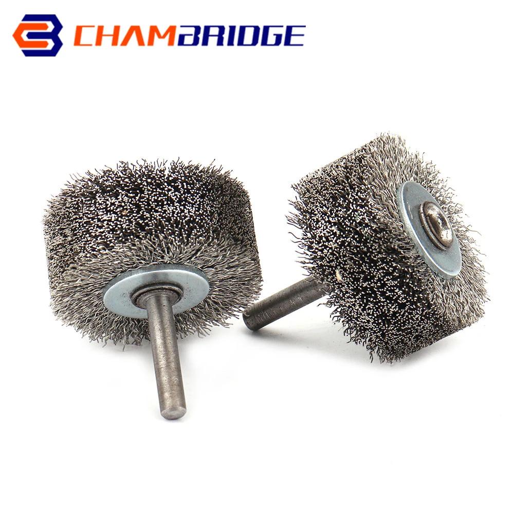 Brosse à roue en fil d'acier de 50mm, tige de 1/4 ", outil rotatif Dremel pour Mini perceuse Dremel,