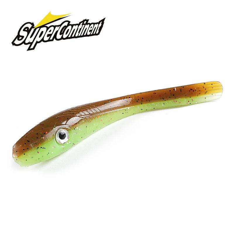 Supercontinent Crazy Slug 78mm/8 pièces yeux 3D leurre de pêche souple bar appât artificiel Silicone