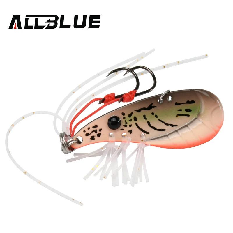 ALLBLUE Crazy Shrimp 7g 14g Leurre de pêche VIB métallique coulant type cuillère pour achigan, avec 
