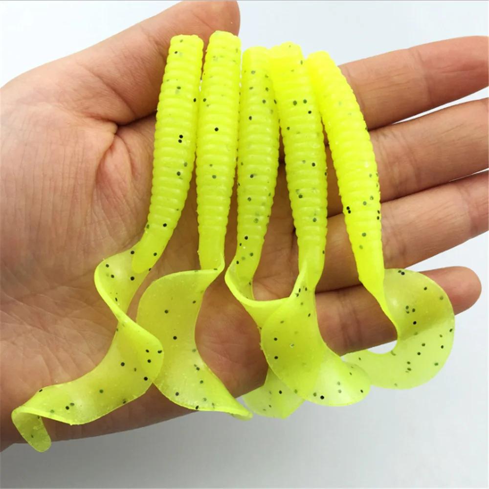 Leurres souples en silicone avec odeur de poisson, appâts artificiels pour carpe et bar, 5 pièces/lo