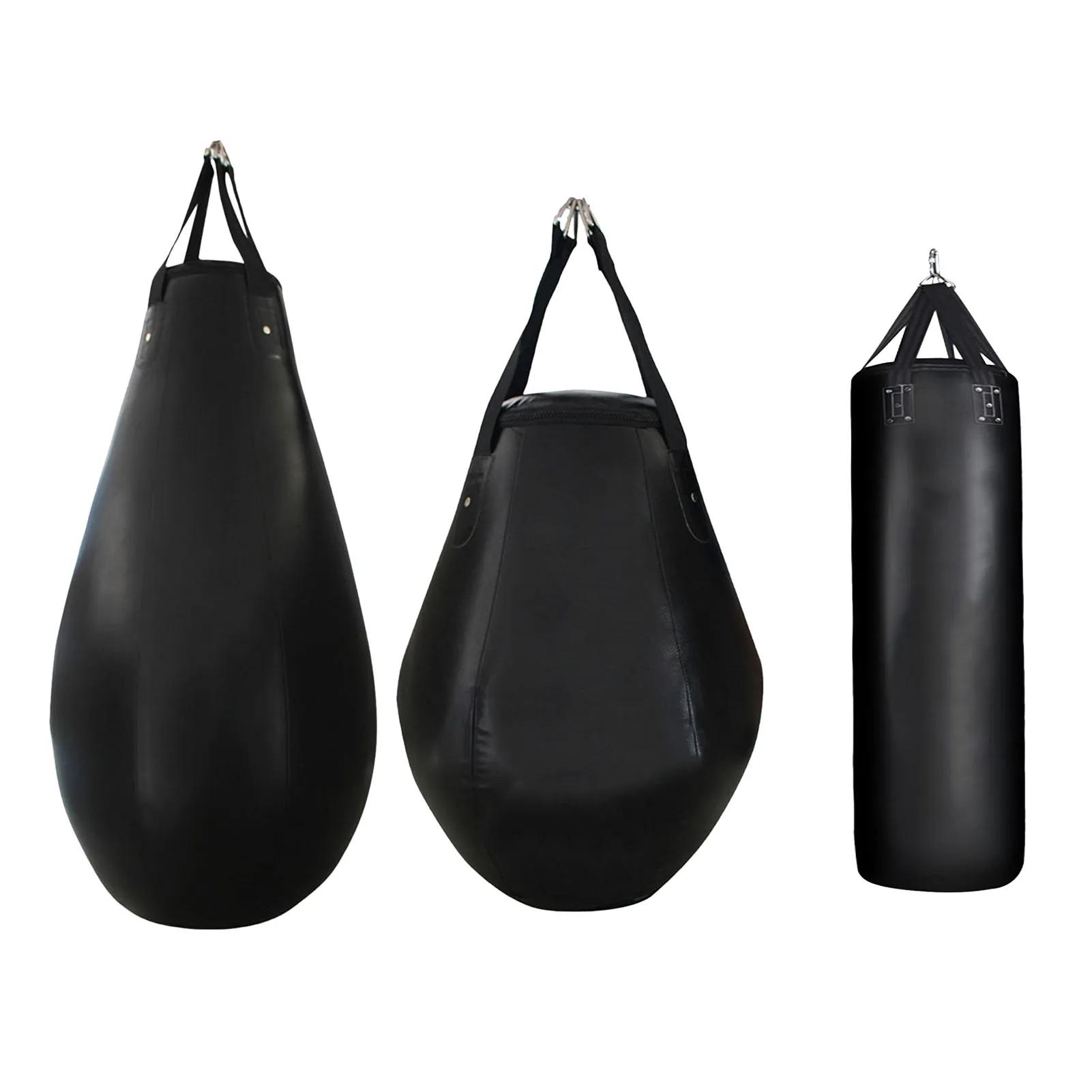 Sac de boxe en cuir PU, équipement de fitness, sac de frappe, entraînement de boxe, MMA, Muay Thai, 