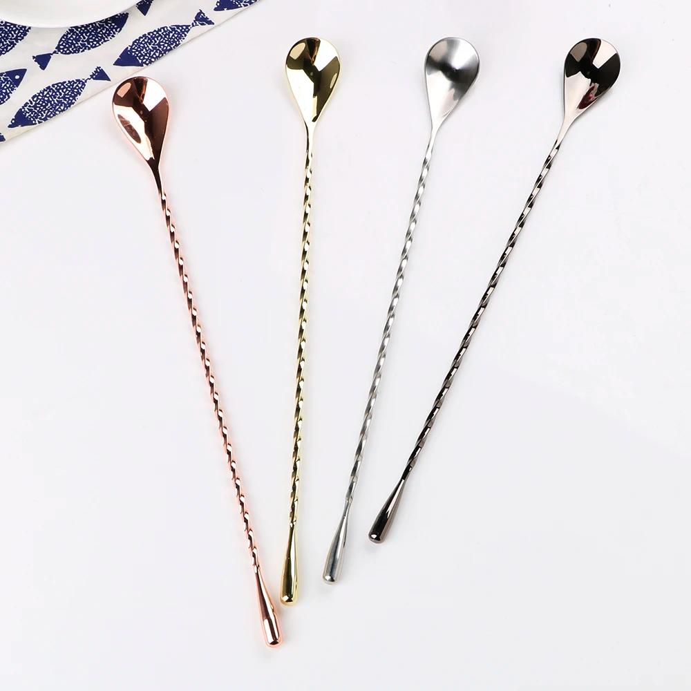 Cuillère à mélanger cuillère à Cocktail 30/40cm outils de barman en acier inoxydable Bar cuillère à 