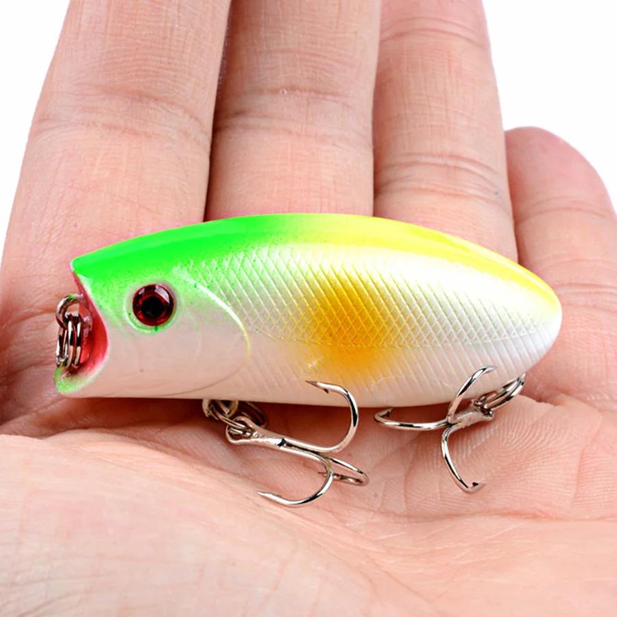 Leurre flottant rigide de type Popper, appât artificiel wobbler idéal pour la pêche en surface, au b