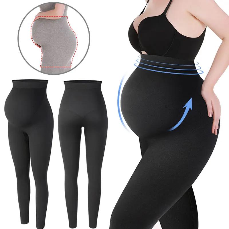 Leggings de maternité taille haute pour femmes enceintes, soutien du ventre, pantalon slim de grosse