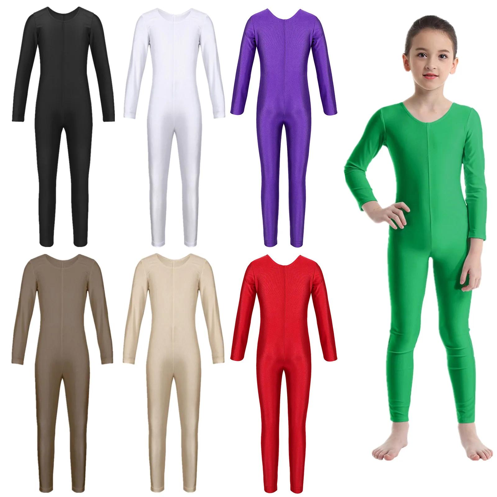 Justaucorps de gymnastique de Ballet à manches longues pour enfants filles, combinaison d'exercice d