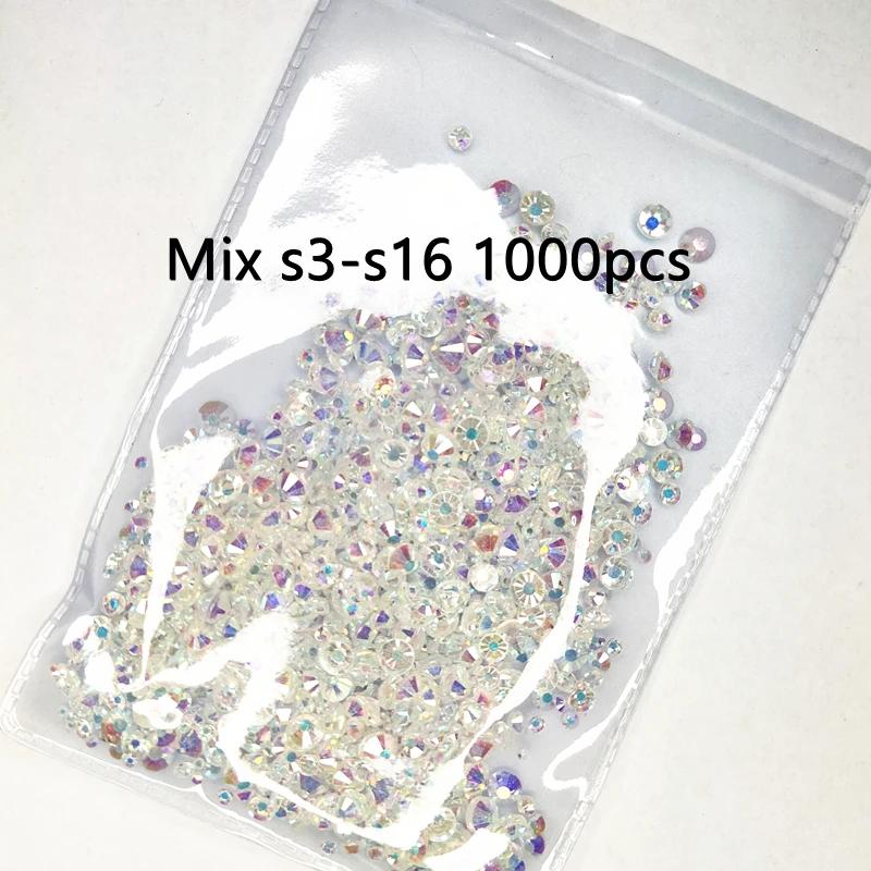 Top paillettes cristal AB/Base or clair Strass Non correcteurs à chaud SS3-SS50 Strass à dos plat et