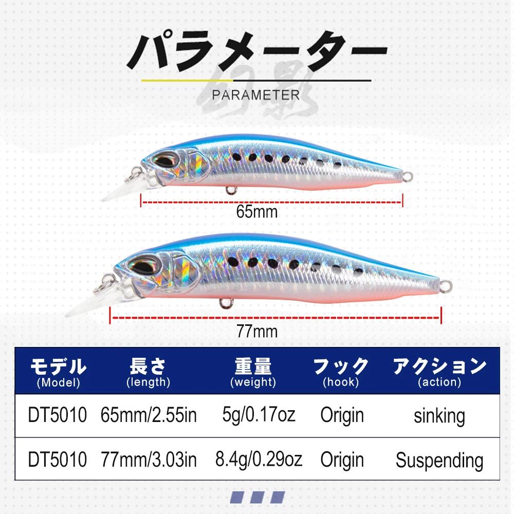 D1 Realis méné leurres de pêche Wobblers artificiels 77F & 8.5g 65S & 5g appât dur Jerkbait profonde