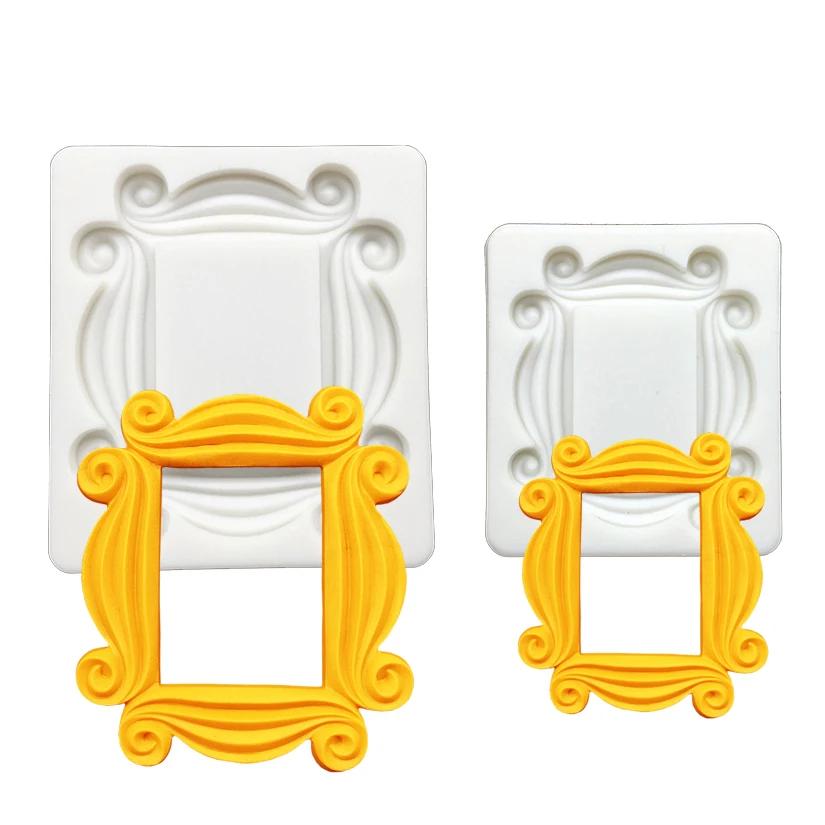 Moule en silicone pour cadre photo et miroir, outils de résine, moule à cupcakes pour sugarcraft, ou