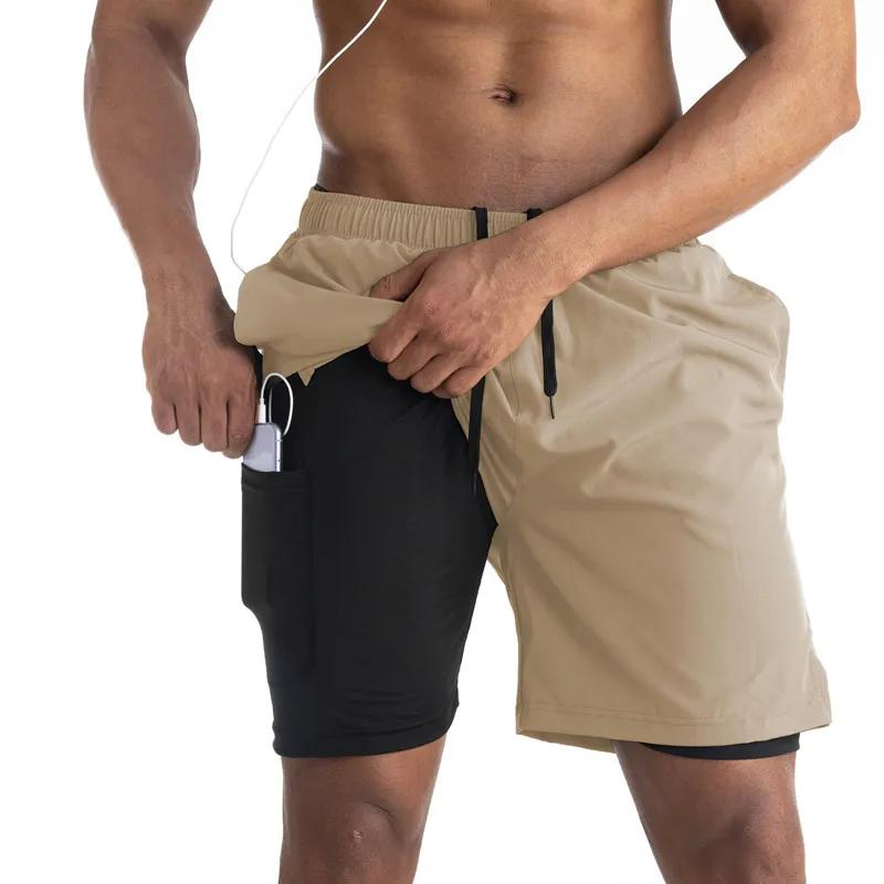 Shorts de course homme 2 en 1 été 2026 - Séchage rapide pour jogging, fitness et gym