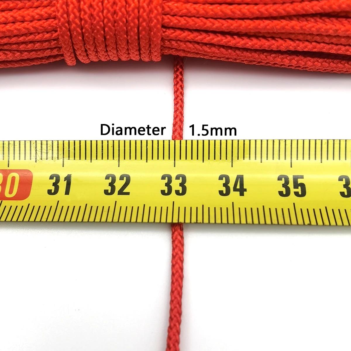 Paracorde de Camping, diamètre 1.5mm, corde à linge, Bracelet tactique, accessoire, collier, corde p