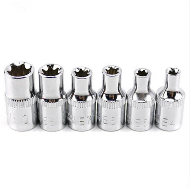 Jeu de douilles à cliquet 1/4 ", clé dynamométrique Torx Star, adaptateur de douille femelle, pilote