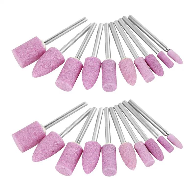 Tête de meulage en céramique montée sur arbre de 3mm, 5 pièces, roue Abrasive de polissage pour outi