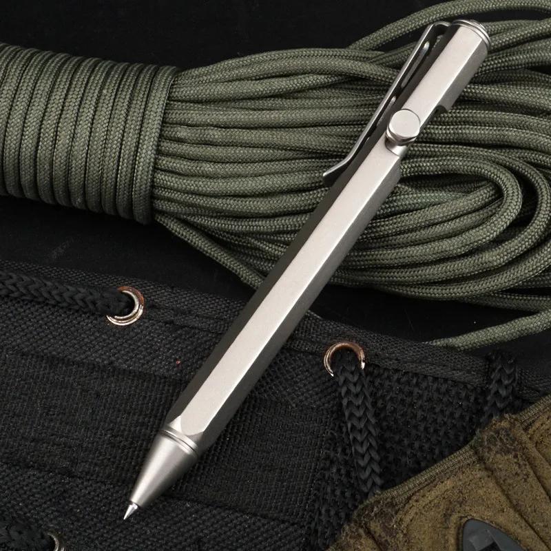 EDC – stylo en alliage de titane, avec Collection d'écriture, multifonctionnel, Portable, pour l'ext