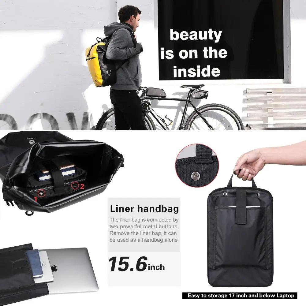 Rhinowalk – sac de vélo 100% étanche, grande capacité de 27l, multifonctionnel, porte-bagages arrièr