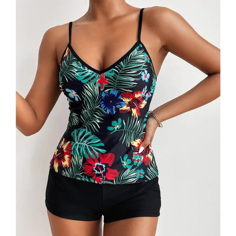 Ensemble tankini grande taille 2026 pour femme - Maillot de bain sport piscine et plage deux pièces