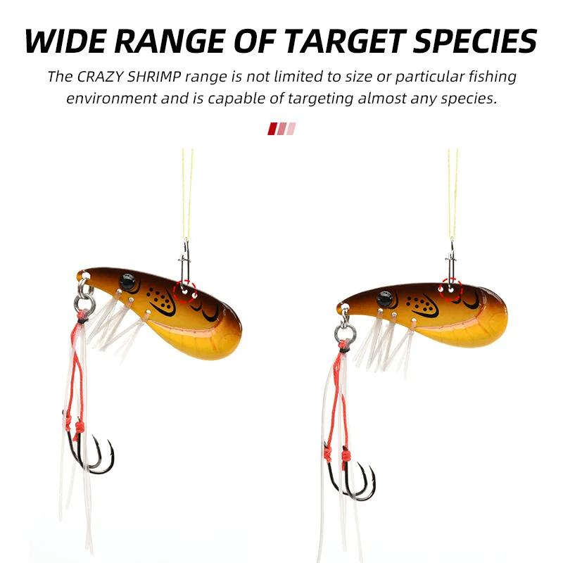 ALLBLUE Crazy Shrimp 7g 14g Leurre de pêche VIB métallique coulant type cuillère pour achigan, avec 