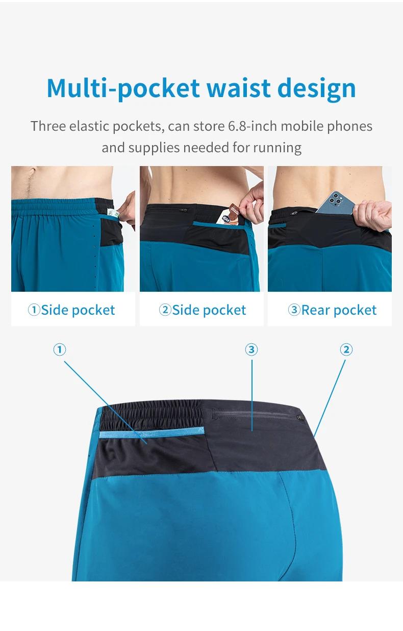 AONIJIE – boxer de sport F5101 pour hommes, short léger à séchage rapide sans doublure, ceinture éla