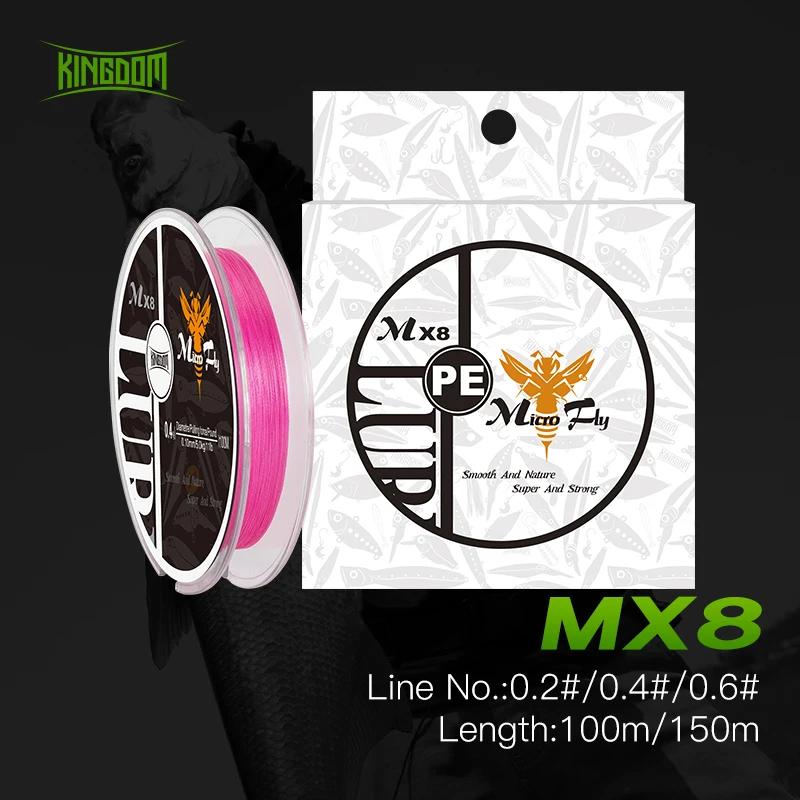 Ligne de pêche Kingdom 100M 150M 0.2 #   0.4 #   0.6 #   Ligne tressée PE 9 12LB, fil de pêche Multi