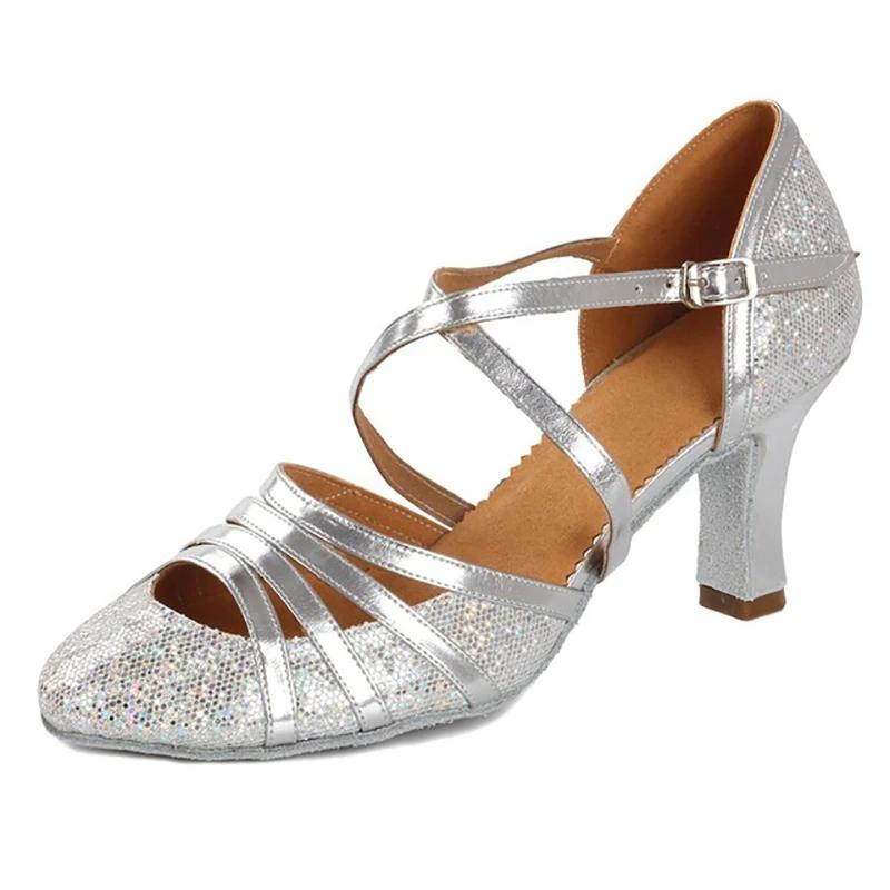 USHINE chaussures de danse de salon femmes paillettes chaussures de danse modernes Salsa salle de ba