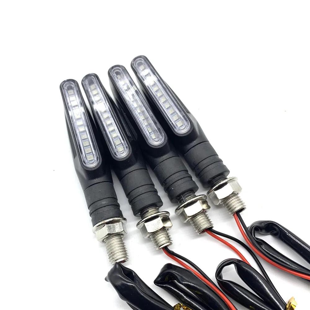 4 pièces clignotants de moto clignotants séquentiels LED clignotant eau qui coule clignotants cligno