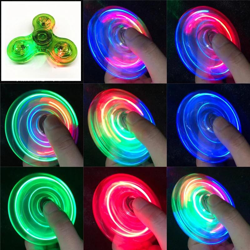 Spinner à main Crystal Shoous avec lumière LED pour enfants, Spinner Fidget, Glow in Dark, EDC Straw
