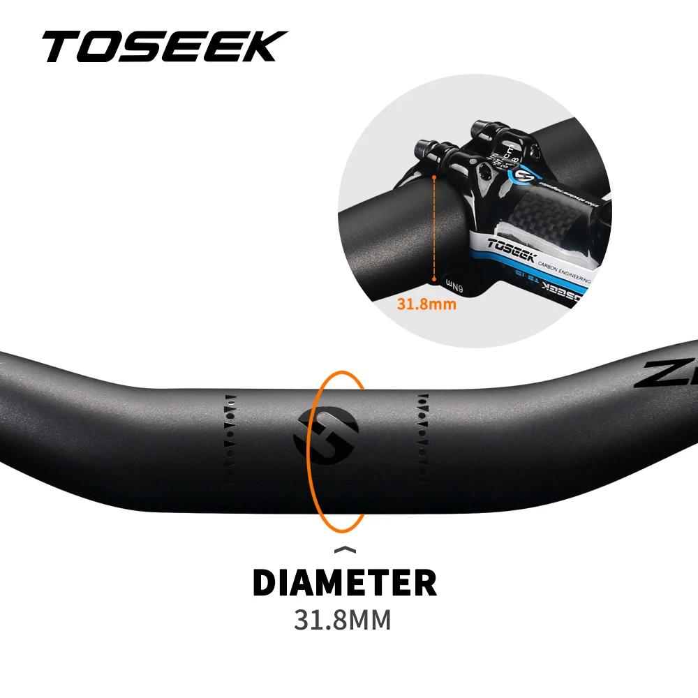 Guidon de vélo de montagne TOSEEK ZF-ONE en fibre de carbone pleine, guidon de vélo de montagne 31,8