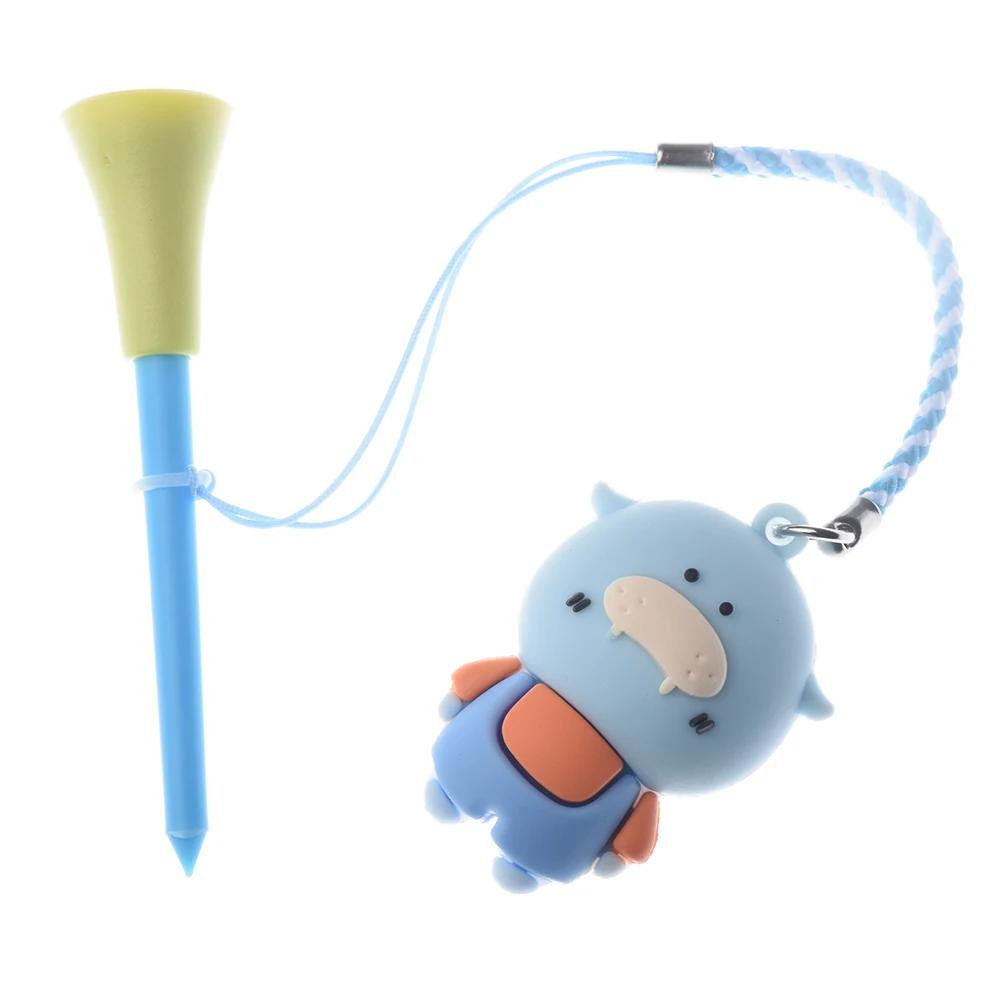 Té de Golf en caoutchouc avec motif de dessin animé en PVC, 5 pièces, support de balle de Golf avec 