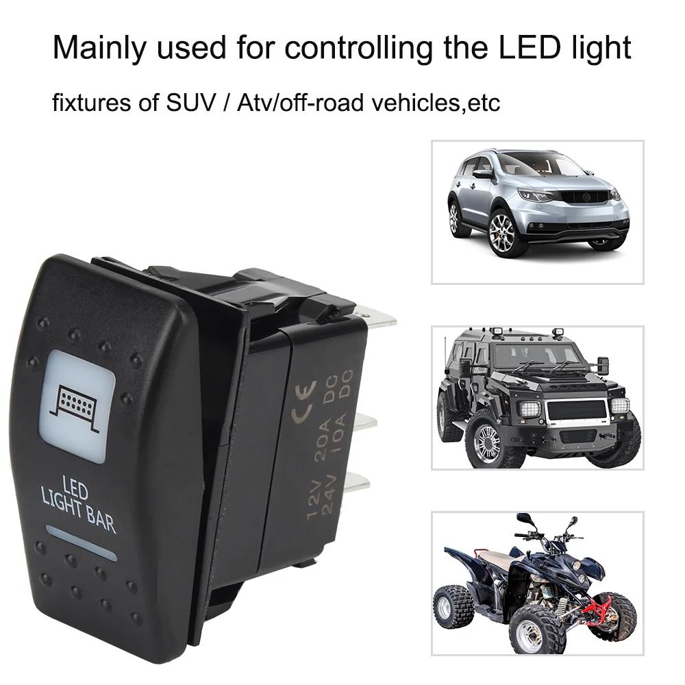 Interrupteur à bascule de lumière de voiture 24V 12V, boutons de feux avant arrière LED, accessoires