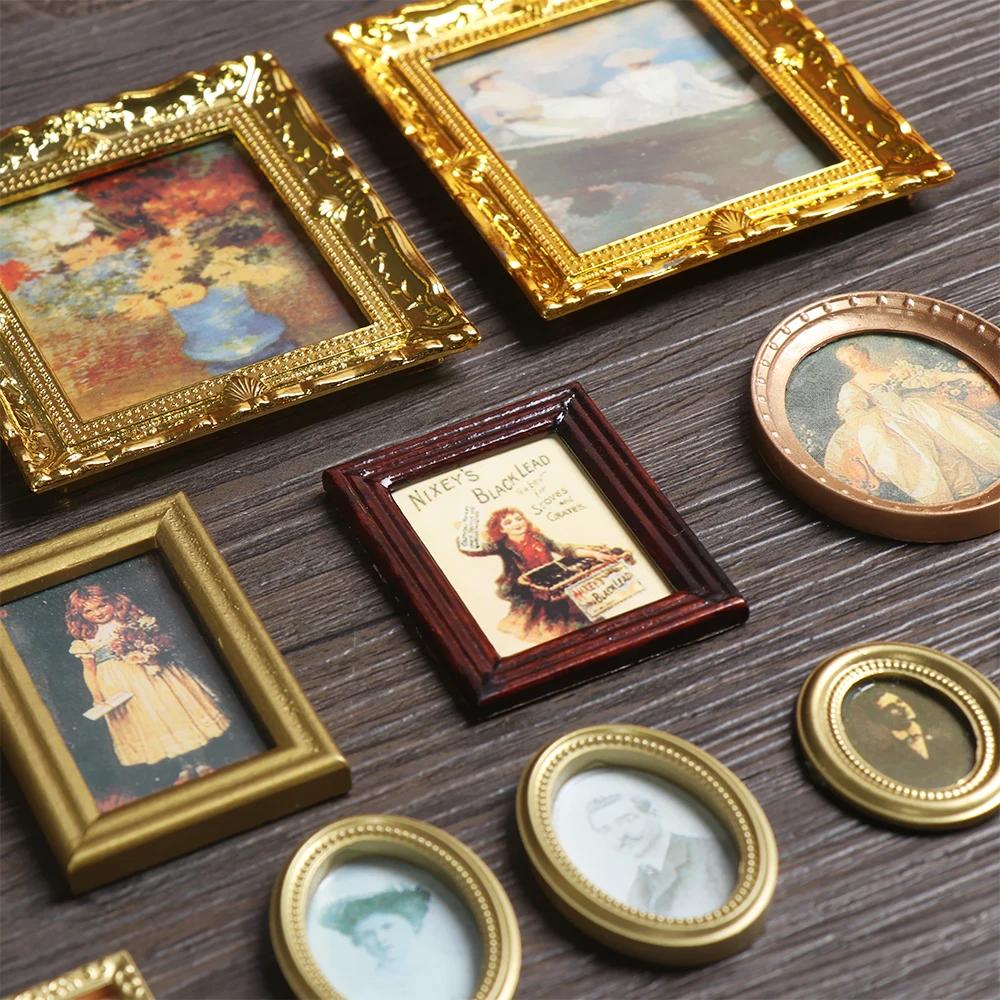 Mini photo murale en résine pour enfants, ornement de maison de courses, photos encadrées vintage, p