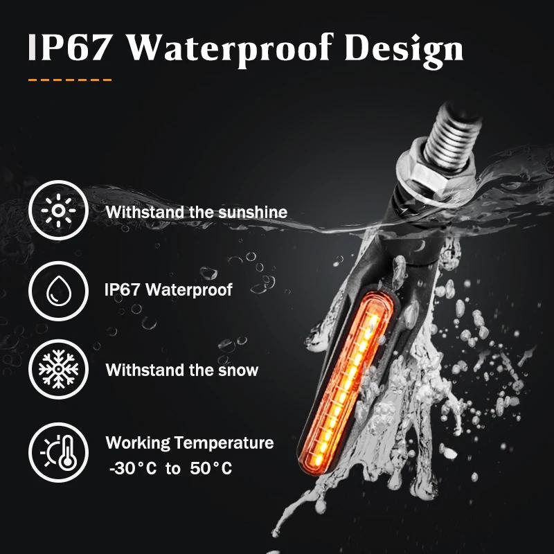 Clignotants LED pour motos, 12 x 335SMD, 2 ou 4 pièces, indicateur lumineux pliable, 12V, IP67 clign