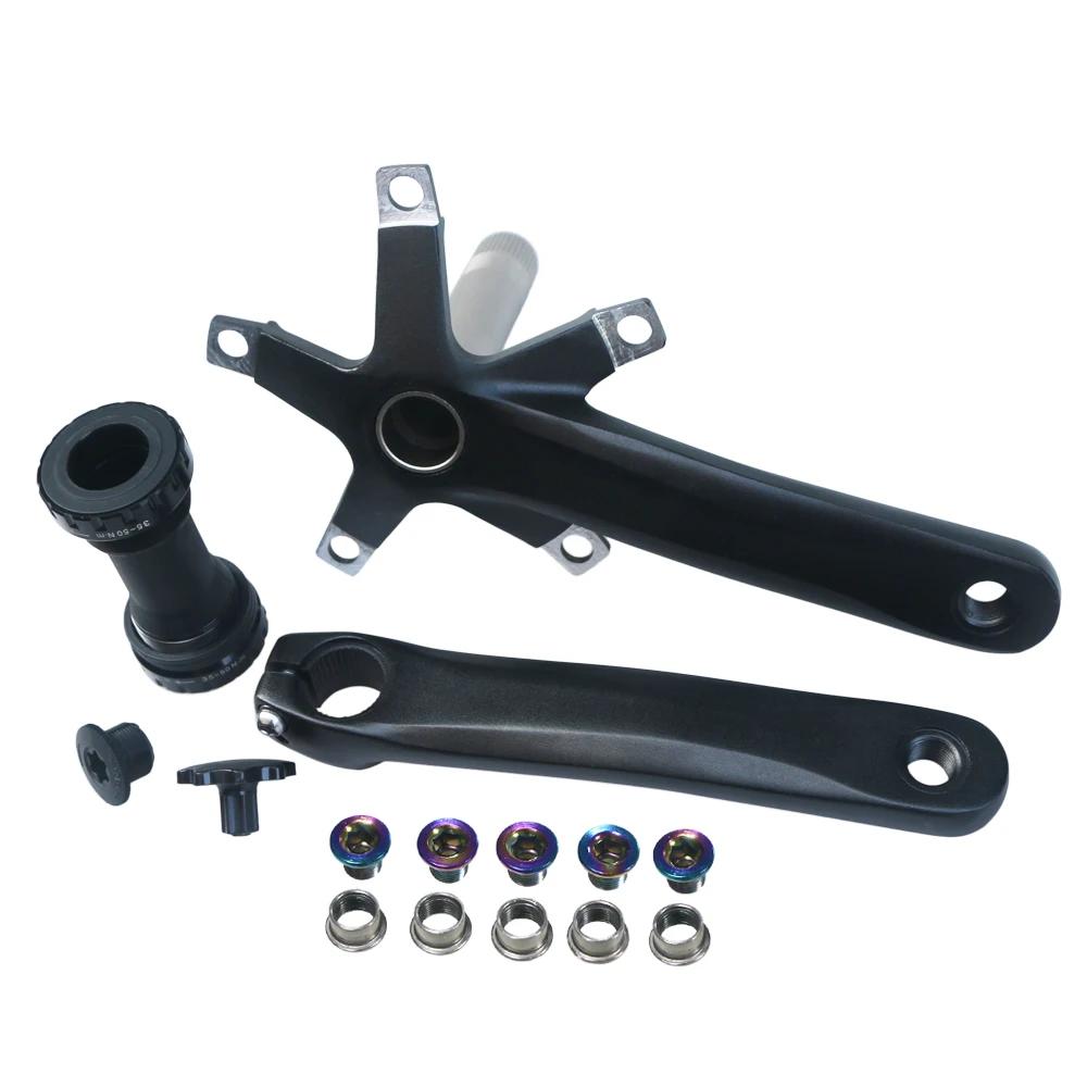 152mm 165mm 170mm 130BCD pédalier de vélo creux intégré simple vitesse 5 clous pliant vélo de route 