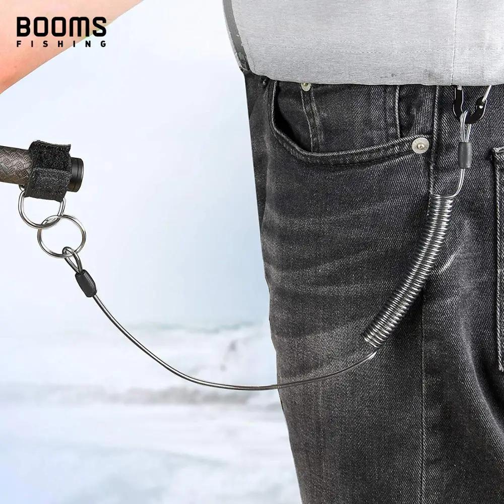 Booms Fishing T01 2M lanières enroulées de pêche avec ceinture d'attache de canne lanière de pêche p