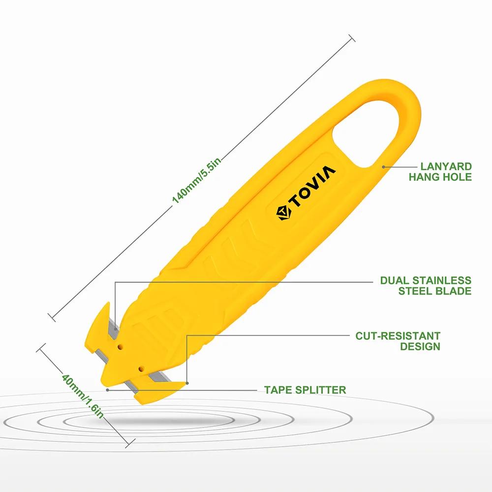 T TOVIA – ouvre-boîte de sécurité, couteau utilitaire de sécurité pour boîte de découpe, paquet de c