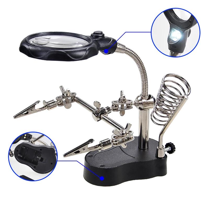 Support de Station de fer à souder avec loupe de soudage, pince à pince, aide à la troisième main, l