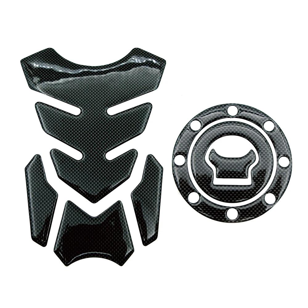 Autocollant d'aspect en Fiber de carbone pour moto, autocollant de couverture de bouchon de réservoi