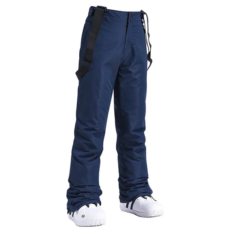 Haute qualité hommes femmes hiver épais chaud pantalons de ski coupe-vent imperméable à bretelles pa