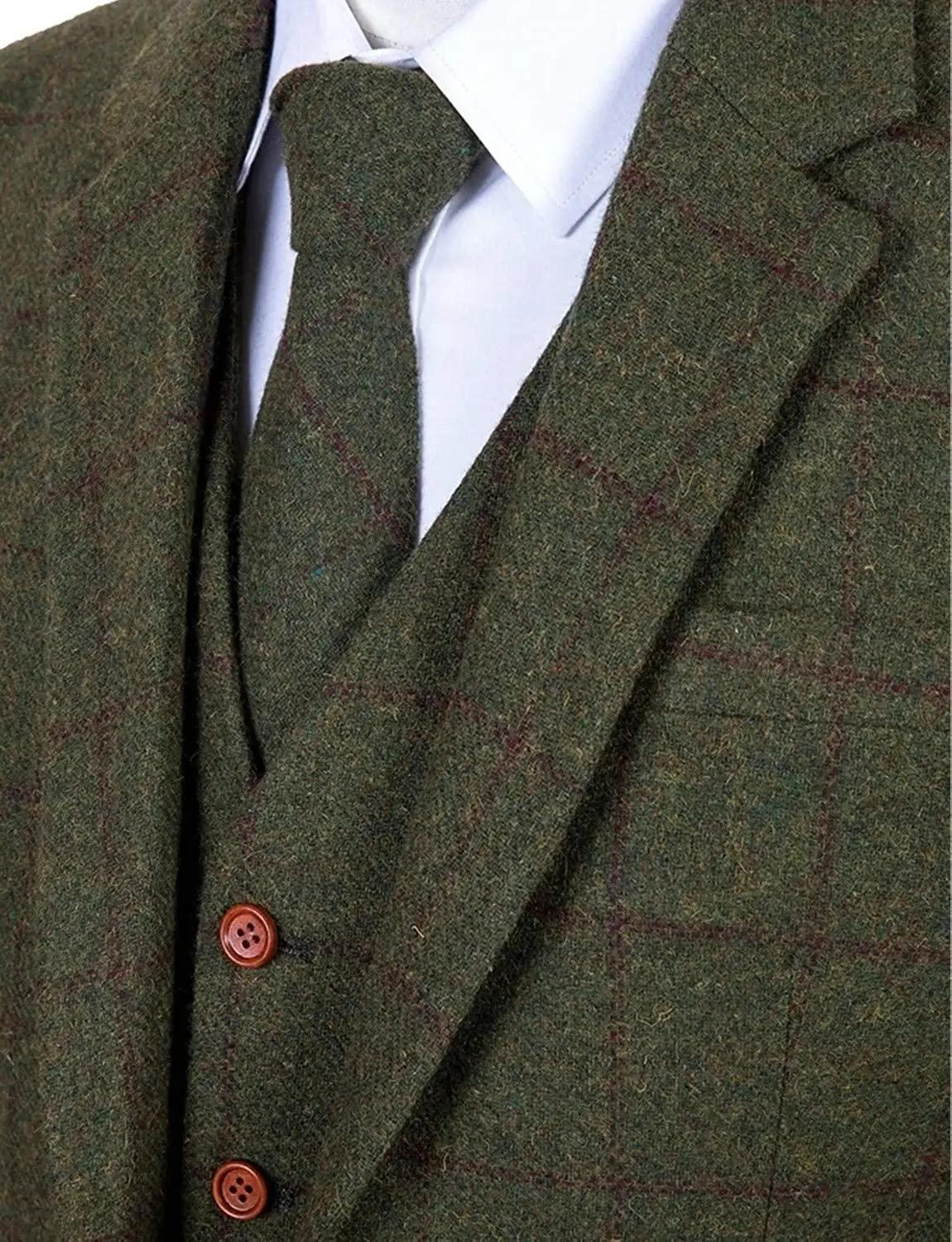 Costumes 3 pièces pour hommes, smoking formel à revers cranté pour garçons d'honneur, Tuxedos à carr