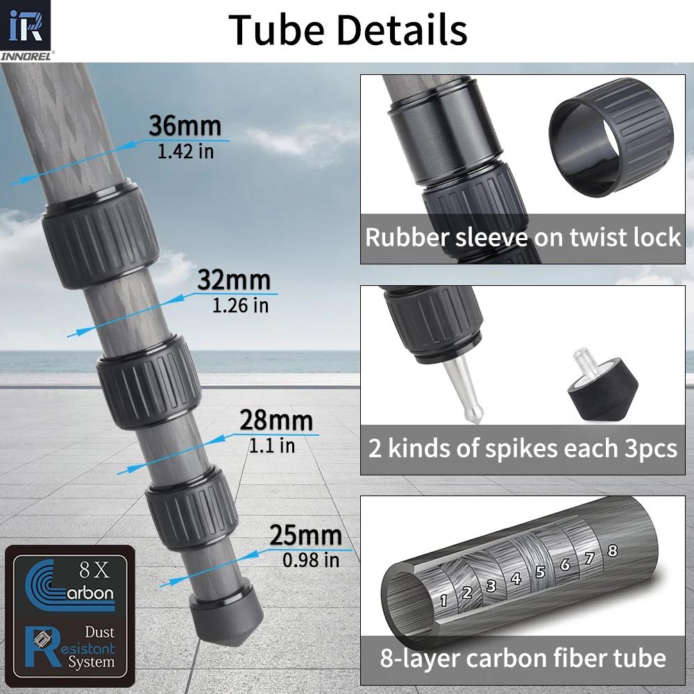 Trépied professionnel en Fiber de carbone NT364C, pour appareil photo DSLR, caméscope vidéo, robuste