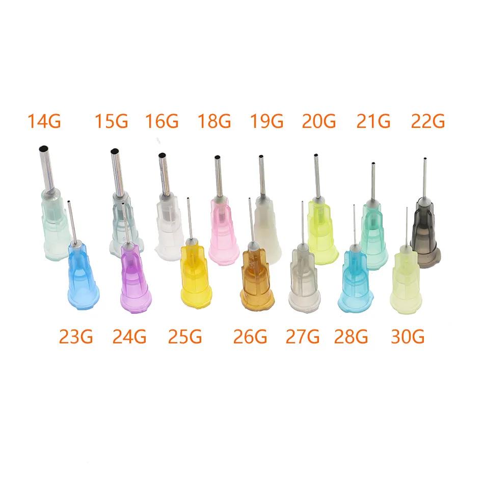 Distributeur de seringues liquide de précision droites, 50 pièces, pointes d'aiguilles 14/15/16/18/1