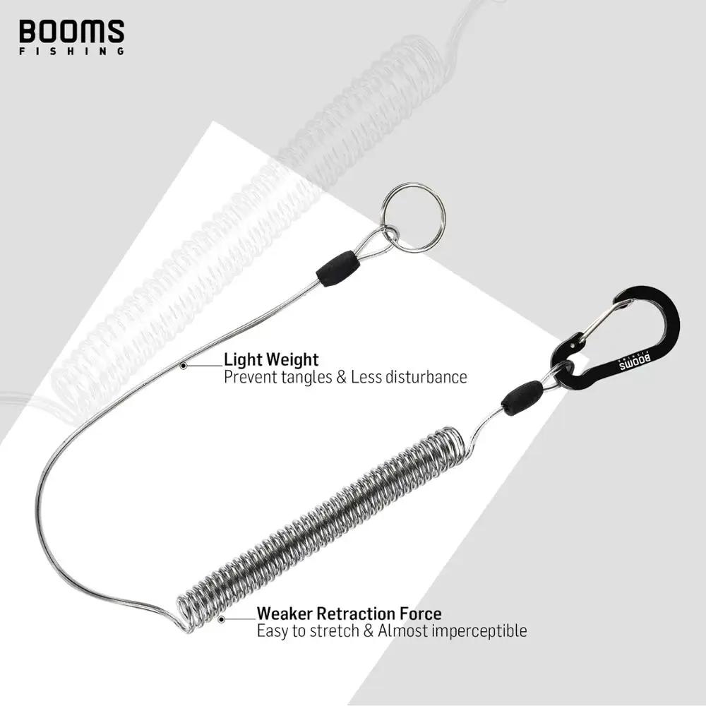 Booms Fishing T01 2M lanières enroulées de pêche avec ceinture d'attache de canne lanière de pêche p